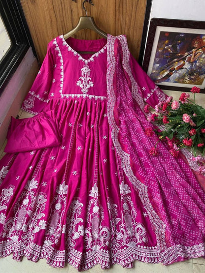 Designer embroidered anarkali suit