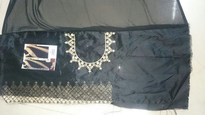Designer embroidered black ceremonial saree