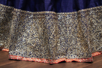Designer embroidered blue wedding lehenga