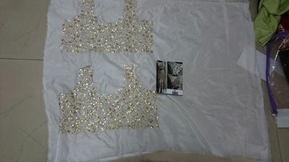 Designer embroidered brown sareee