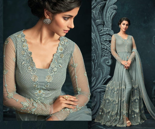 Designer embroidered churidar salwar suit