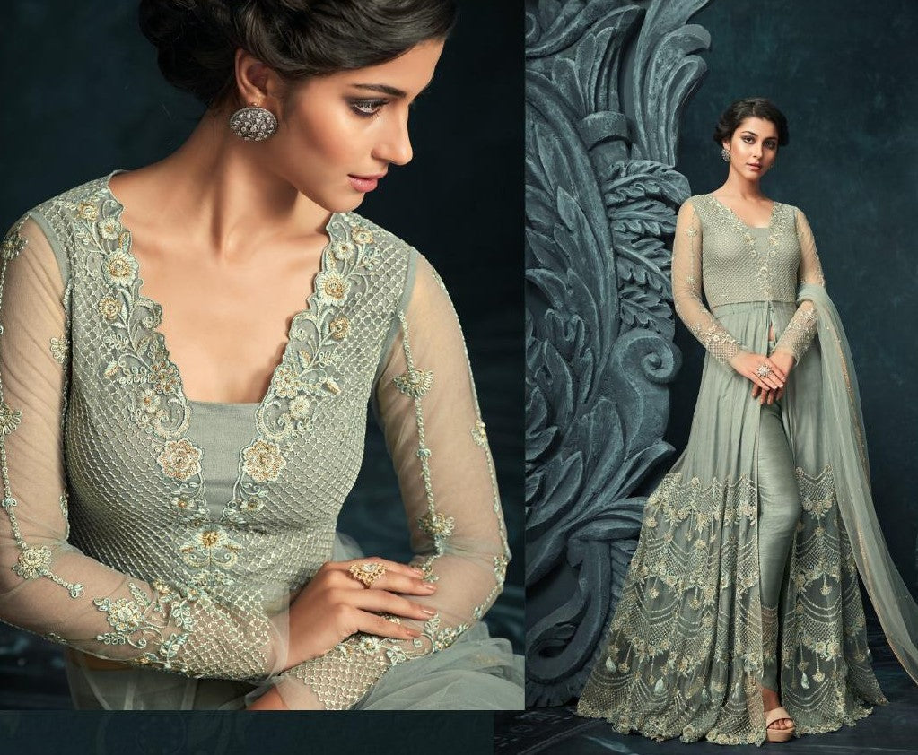 Designer embroidered churidar salwar suit