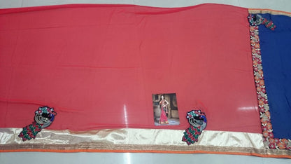 Designer embroidered festival wear saree