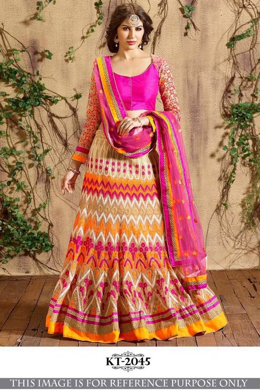 Designer embroidered multicolor wedding lehenga