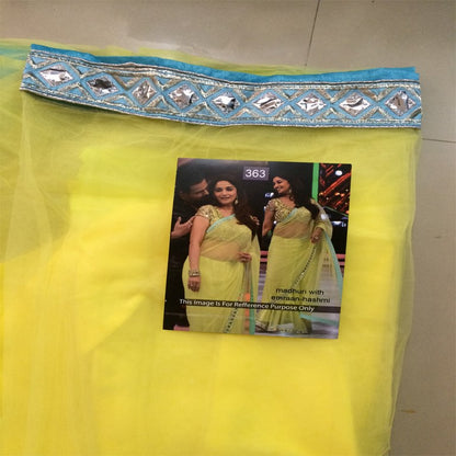 designer embroidered parrot saree with heavy blouse