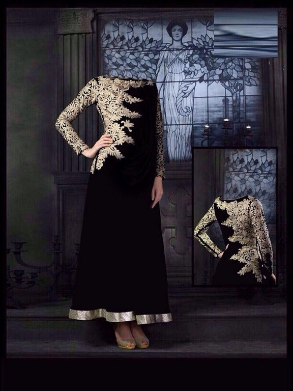 Designer embroidered partywear suit