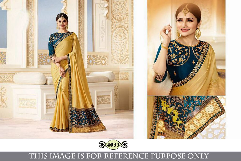 Designer gold embroidered wedding saree