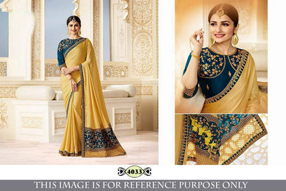 Designer gold embroidered wedding saree
