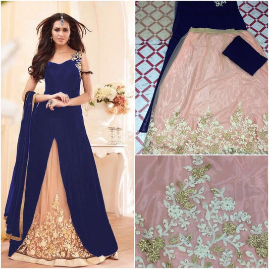 Designer gown style embroidered lehenga