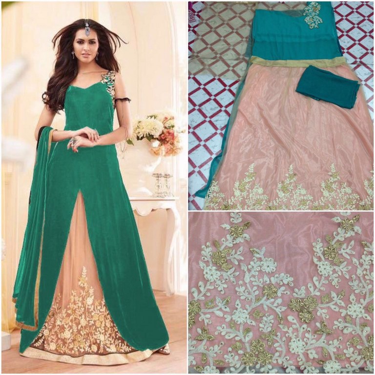 Designer gown style embroidered lehenga
