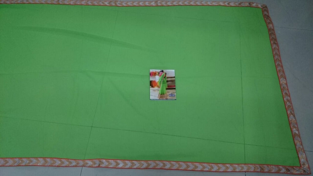 Designer green embroidered ceremonial saree