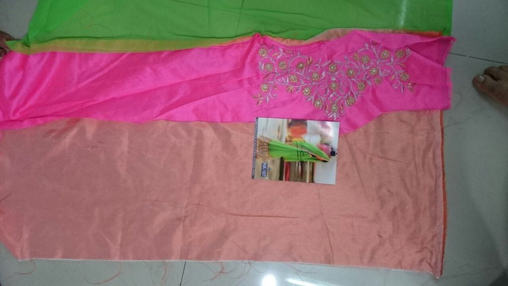 Designer green embroidered ceremonial saree