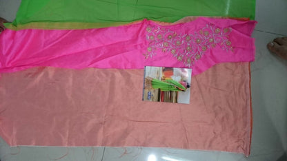 Designer green embroidered ceremonial saree