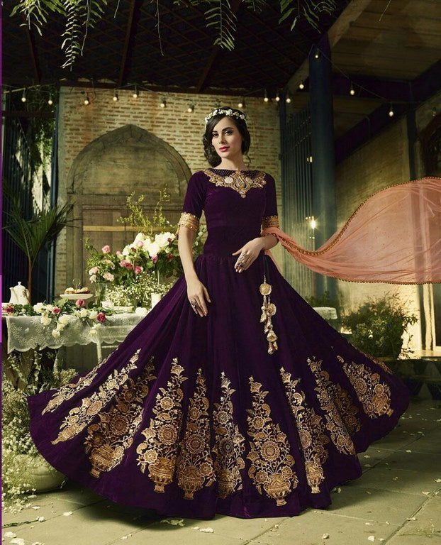 designer heavy embroidered Bridal Gown