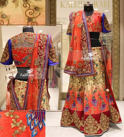 Designer heavy embroidered bridal lehenga