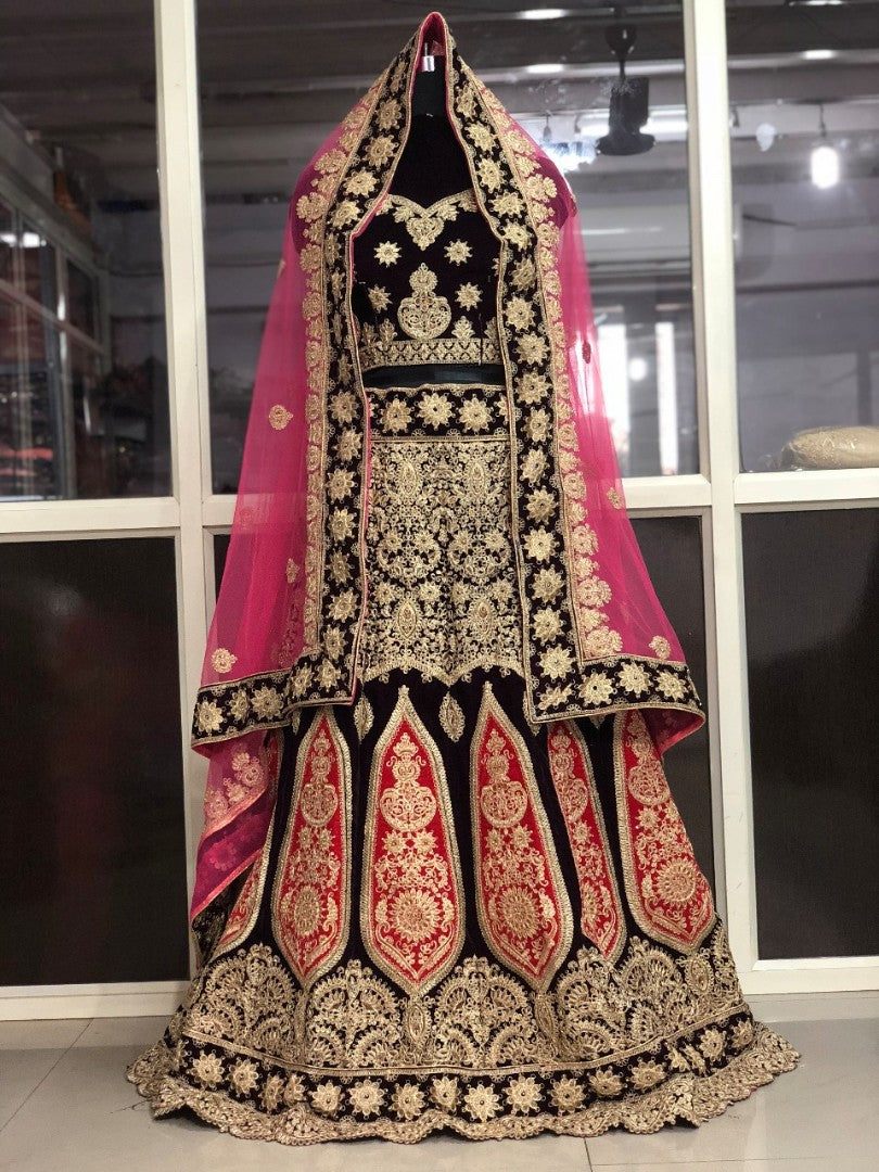 designer heavy embroidered bridal lehenga