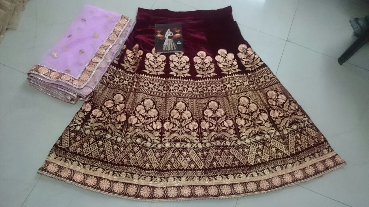 Designer heavy embroidered bridal lehenga