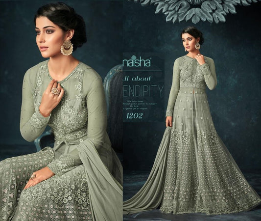 Designer heavy embroidered long gown