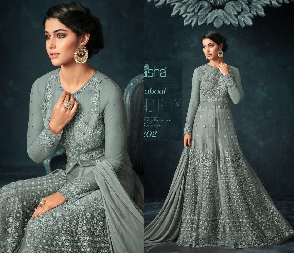 Designer heavy embroidered long gown