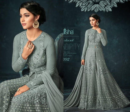 Designer heavy embroidered long gown