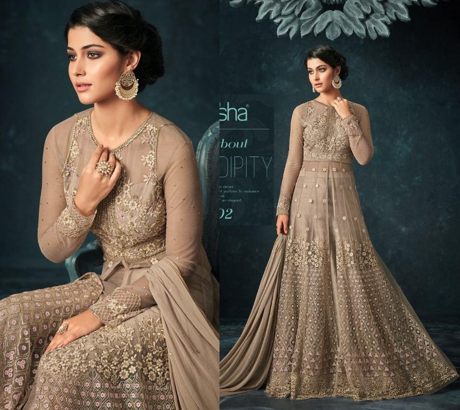 Designer heavy embroidered long gown