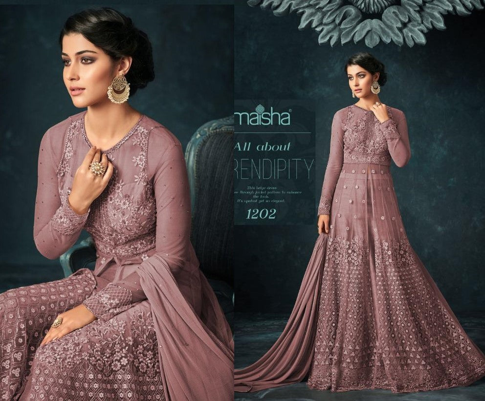 Designer heavy embroidered long gown