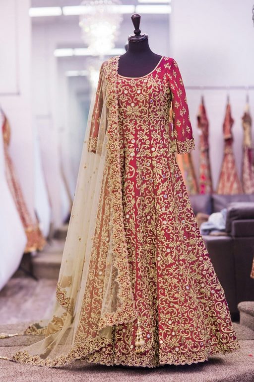Designer heavy embroidered red wedding Suit