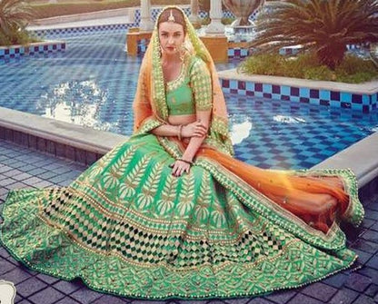 Designer heavy embroidered wedding lehenga