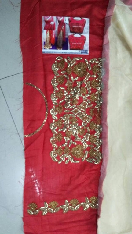 Designer heavy embroidered wedding saree