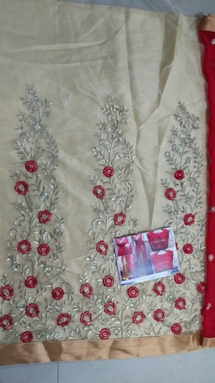 Designer heavy embroidered wedding saree