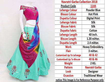 Designer look embroidered traditional navratri festvial lehenga choli