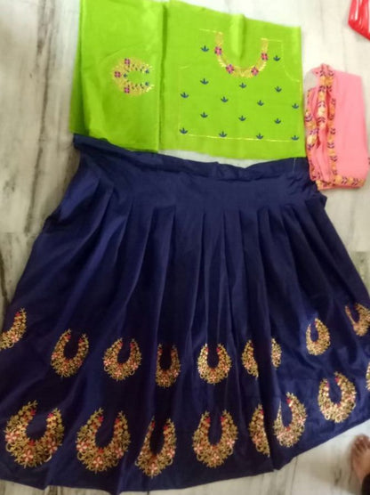 designer Navy blue embroidered Ceremonial lehenga