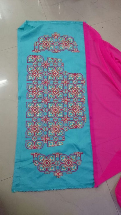 Designer partywear embroidered saree with heavy blouse