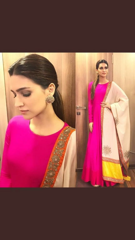 designer Pink embroidered Wedding Anarkali Suit