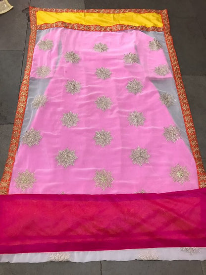 designer Pink embroidered Wedding Anarkali Suit