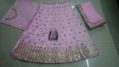 Designer pink embroidered wedding lehenga