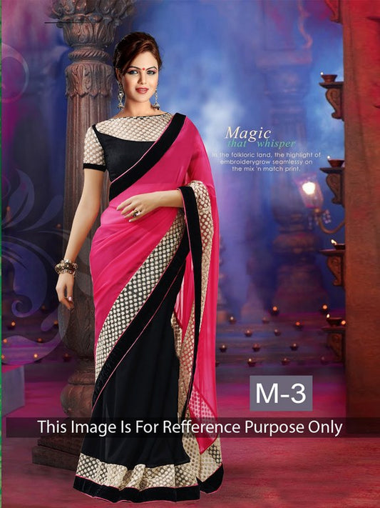 Designer pink partywear saree