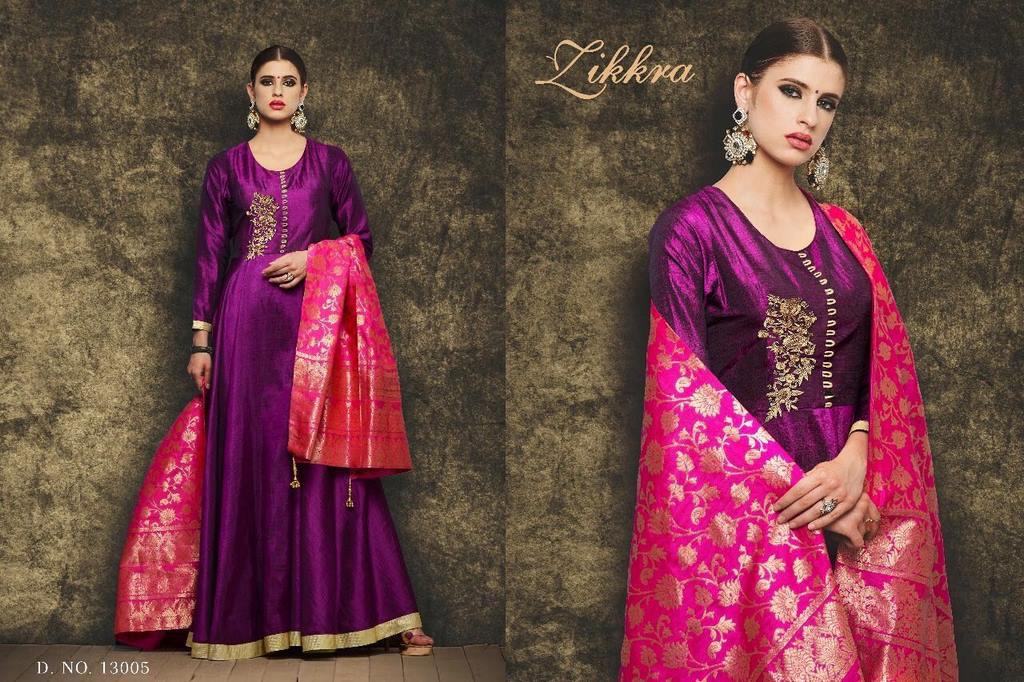 designer purple embroidered ceremonial Anarkali Suit
