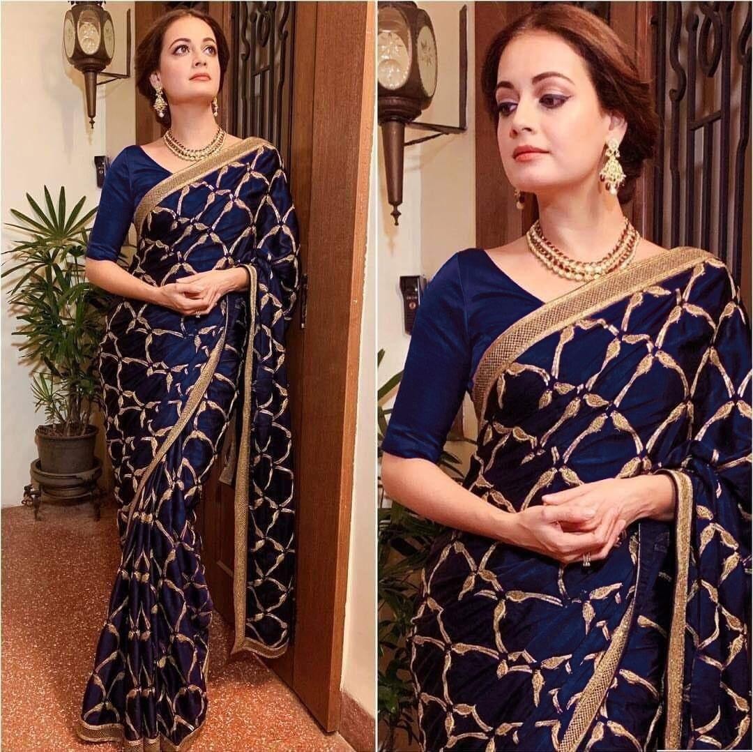 designer vichitra heavy embroidered bollywood saree