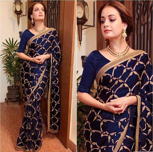 designer vichitra heavy embroidered bollywood saree