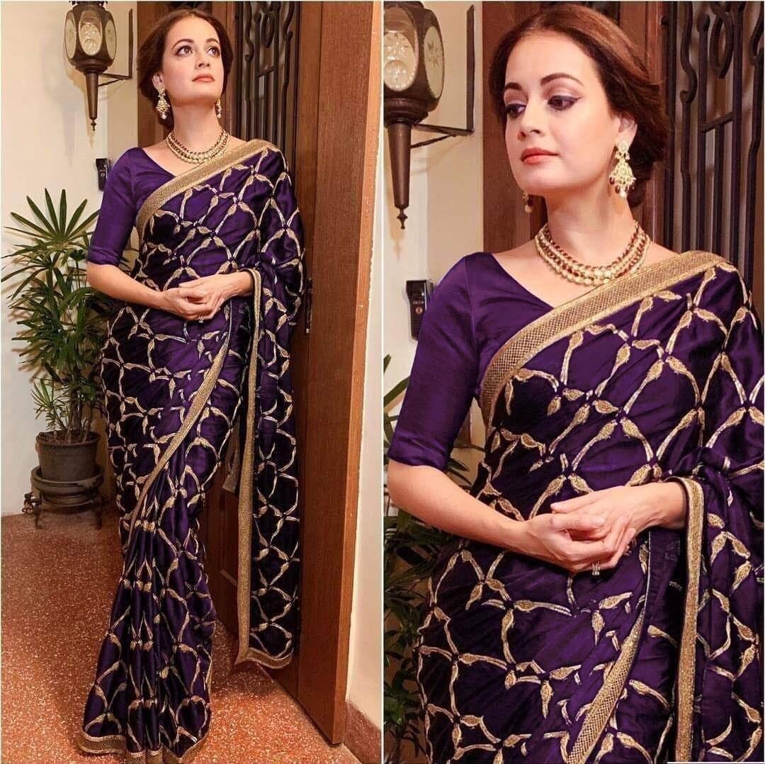 designer vichitra heavy embroidered bollywood saree