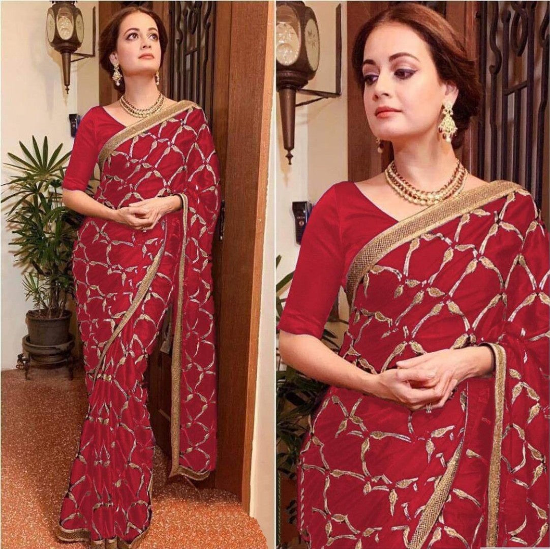 designer vichitra heavy embroidered bollywood saree