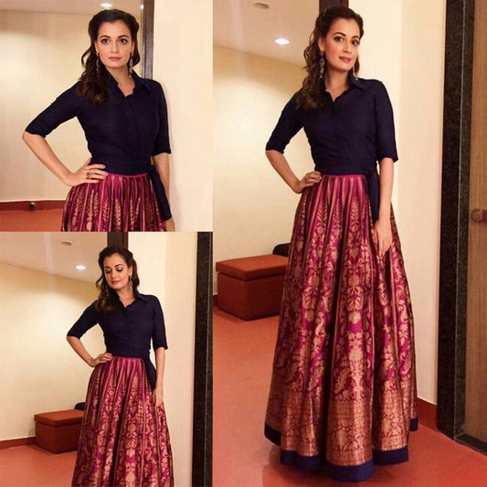 Dia mirza Bollywood style silk lehenga
