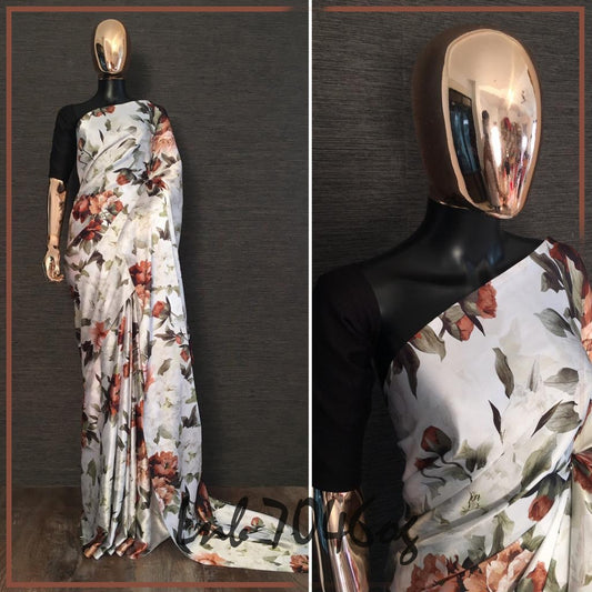 Digital Flower printed saree