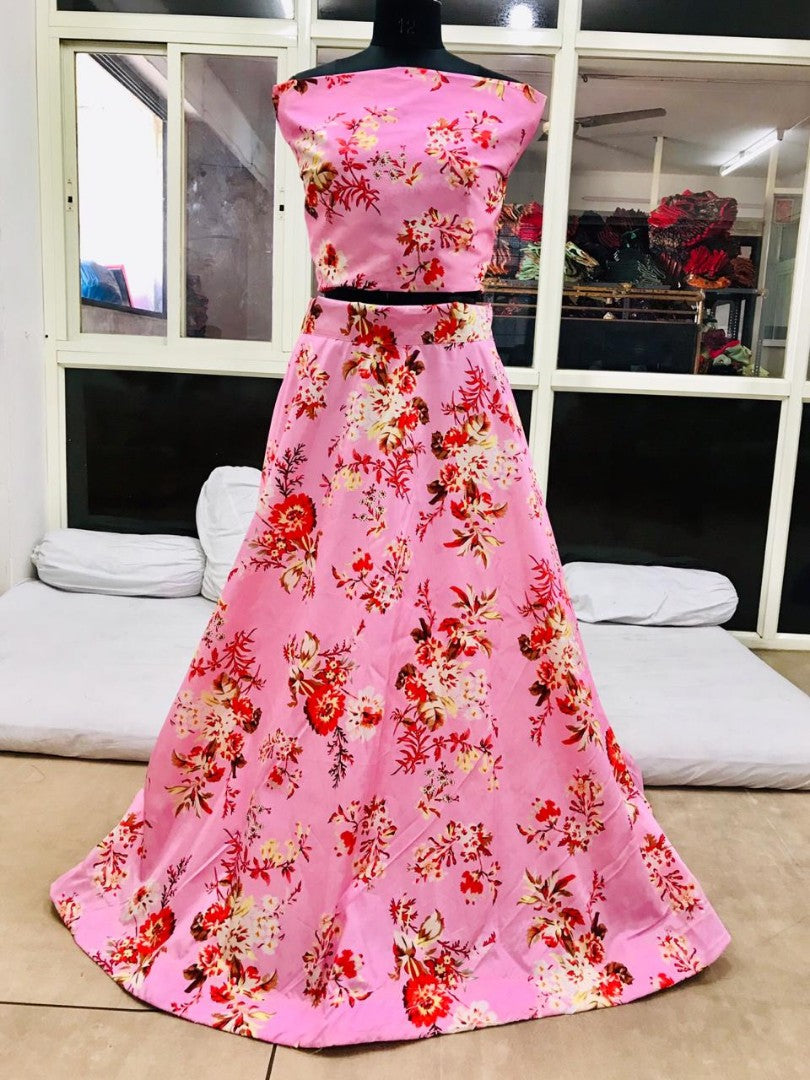 Digital printed alia bhatt crop top lehenga