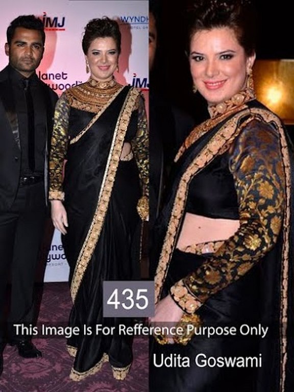 dipika padukone black bollywood replica saree