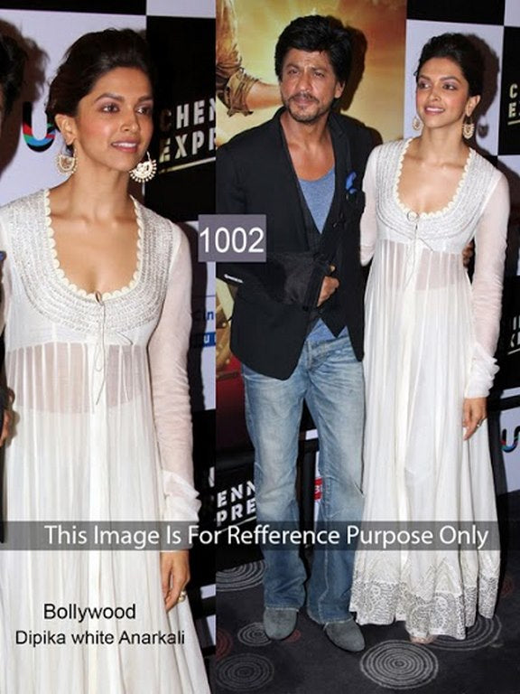 dipika white anarkali suit