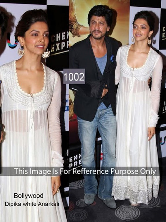 dipika white anarkali suit