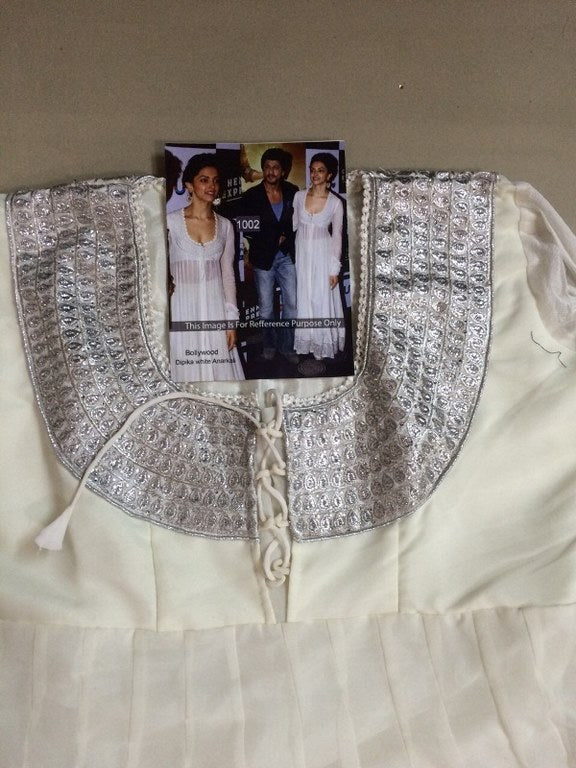 dipika white anarkali suit