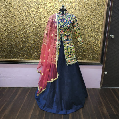 divyanka stylist embroidered indowestern lehenga with koti
